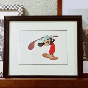 Framed Art Print Mickey Golf Disney Vintage Disney